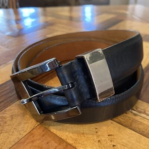 Remo Tulliani Solid Black Italian Calfskin Mens Belt Size US 38 EU 95 Made in It - Picture 1 of 15