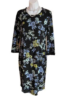 Vestido Floral Tejido Talla XS 0 2 Flores con Volantes NEGRO Carrera Elastizado Randolph Duke Foto 1 de 4