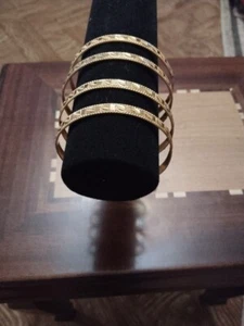 4 Gold Color Bracelet For Elegant Charm Women Perfect for any occasion Size L . - Picture 1 of 6