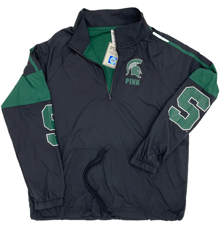 Victoria's Secret розовый Anorak четверть молнии штата Мичиган куртка черный новый с Ярлыками XS - Изображение 1 из 2