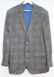 HAWES & CURTIS Jacket Jermyn Street Grey Check Wool Blend Blazer Men's 44" - Picture 1 of 8