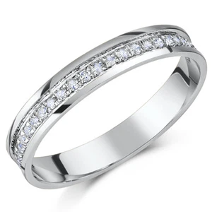 Platino Eternidad Anillo con Diamante Media 0.15ct Tribunal Contraste Oferta - Imagen 1 de 3