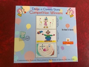 GB 1998 MNH DESIGN A COMEDY STAMP SOUVENIR SHEET WEMBLEY STAMP SHOW CLOWN SUN - Picture 1 of 1