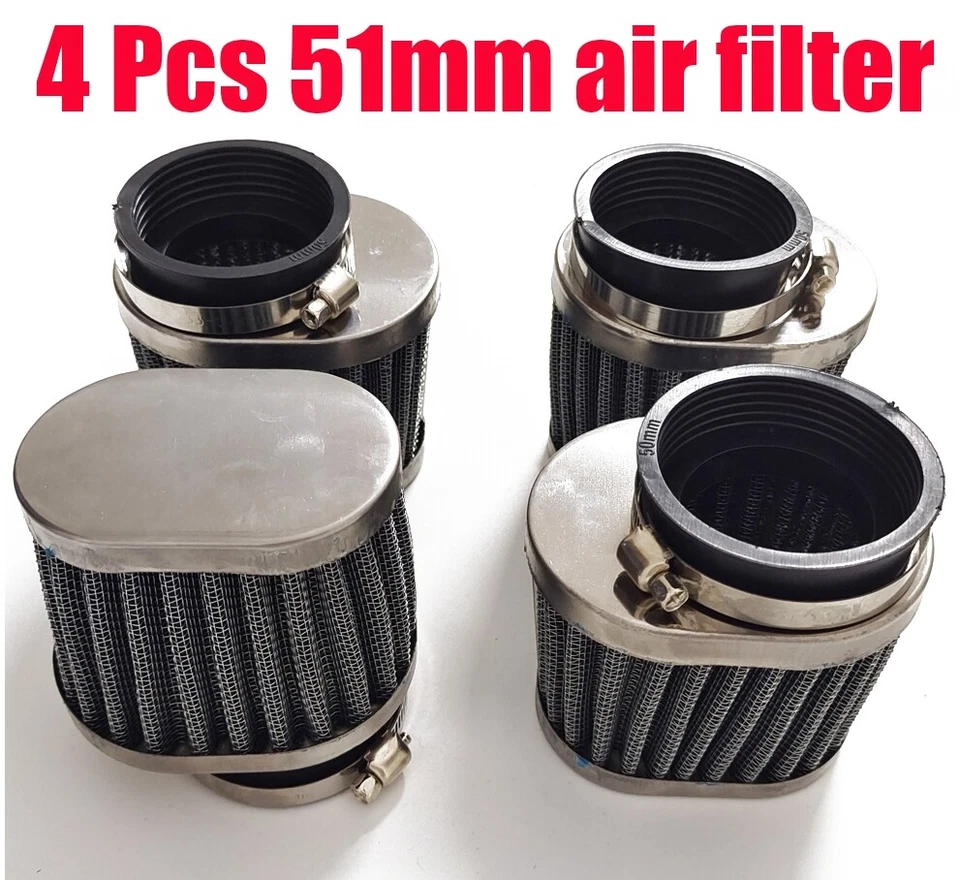 Filtro de aire universal para automóvil motocicleta 4 piezas 51 mm 2 pulgadas filtro de admisión redondo cónico Foto 1 de 4