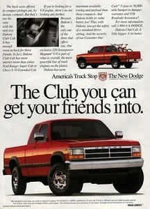 Dodge Dakota 1996 camioneta pickup cabina club anuncio en color original - Imagen 1 de 1