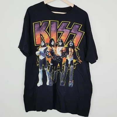 KISS Liquid Blue Mens Size XL Black 2009 Black Graphic Gene Simmons Tee T-shirt - image 1 of 4