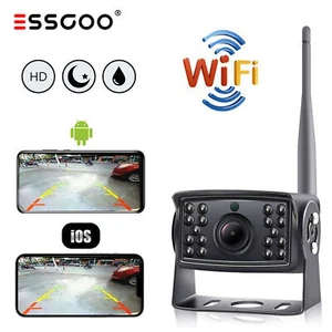 ESSGOO KFZ Funk Wifi Rückfahrkamera 12V-24V LKW IR LED Nachtsicht IPhone Andriod - Bild 1 von 12