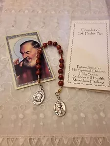 *NUEVO* *ST. PADRE PIO Hecho a Mano CAPILLA* Cuentas MANCHA DE PIEDRA DORADA, ¡IMPRESIONANTE!¡! - Imagen 1 de 1