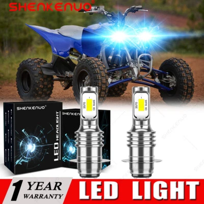 Headlight For Yamaha YFZ450 2004 2005 2006 2007 2008 2009 8000K Blue LED Bulbs - Image 1 of 4