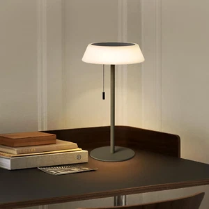 Solar LED Outdoor Table Lamp Waterproof, 3 Level Dimmable Desk Night Light, Port - Picture 1 of 7