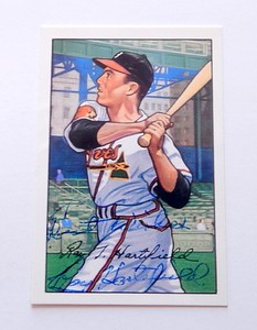 1952 Bowman Reprint Roy Hartsfield #28 Signed Card Braves Auto Autograph