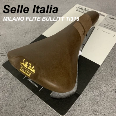 SELLE ITALIA Milano Flite Bullitt Sillín Marrón Ti316 Cuero Bicicleta Piezas Foto 1 de 4