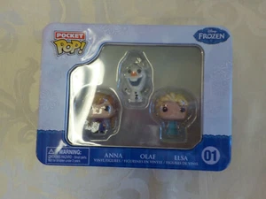 Funko Disney Frozen Vinyl Figures Pocket Pop 01 New In Tin Anna Olaf Elsa 3 Yr+ - Picture 1 of 12
