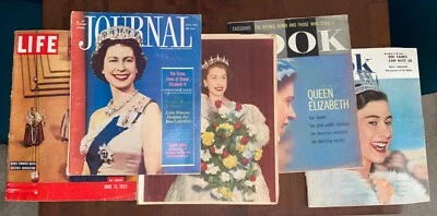 5 Queen Elizabeth Coronation etc magazines 1950’s to ’61 FABULOUS old-timey ads! - Image 1 of 4