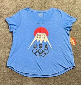 Nueva con etiquetas Camiseta Oficial Equipo USA Tokio 2020 Juegos Olímpicos Mujer’s XL Azul Cuello Redondo - Imagen 1 de 8