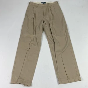 Pantalones Polo Ralph Lauren Para Hombre 34x30 Caqui Clásicos Chinos Hammond Plisados Puños - Imagen 1 de 11