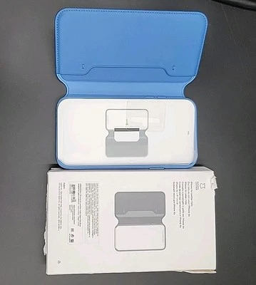 New Genuine Apple  iPhone X XS Leather Folio Case - Cape Cod Blue - Authentic - Image 1 of 3