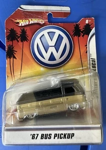 Hot Wheels VW '67 BUS PICKUP California locale ORO/NERO scala 1/50! Volkswagen - Foto 1 di 1