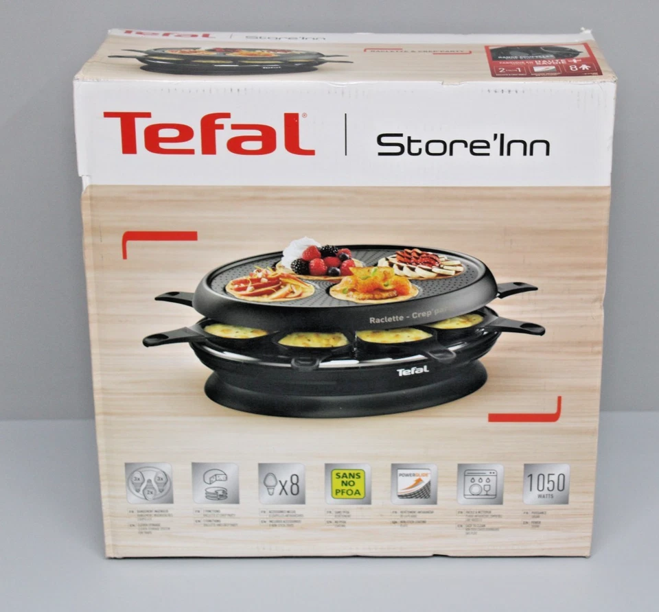 Tefal 2-in-1 Raclette Crep'party Store'Inn RE3208 schwarz, 1.050 Watt RE32081 - Bild 1 von 3