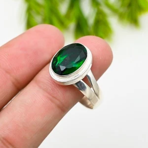 Chrome Diopside Gemstone 925 Sterling Silver Ring Handmade Jewelry Ring For Gift - Picture 1 of 5