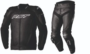 Chaqueta/Pantalones de Cuero CE RST Tractech Evo 5 Motocicleta Deportiva 2 PIEZAS Negro/Negro - Imagen 1 de 5