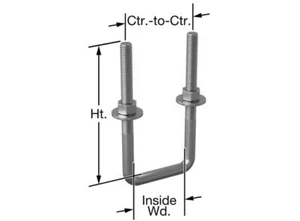 4 Stück Vierkant U Bolzen Schwarzoxidstahl, 3/8"-16 Gewinde, 6" Breite, 8-5/8" Höhe - Bild 1 von 1
