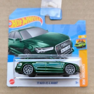 Hot Wheels SHORT CARD 2023 HW WAGONS 17 AUDI RS 6 AVANT GREEN 1/5 - Picture 1 of 5