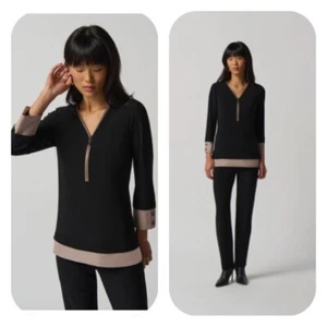 Joseph Ribkoff 3/4 Sleeves Zipped Neckline Tunic Top Style Size 8 NWOT - Picture 1 of 9