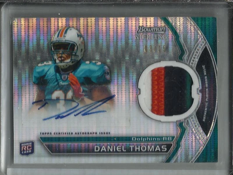 Daniel Thomas 2011 Bowman Sterling Autograph Game Jersey Patch Rookie #03/15 - Image 1 of 1