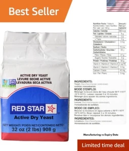 2 Pound Active Dry Yeast - High-Quality Baking Essential for Perfect Breads - Picture 1 of 12