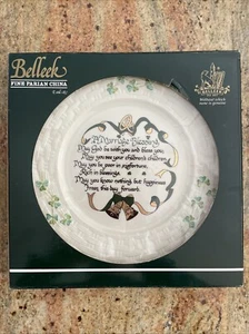 Belleek Irish Fine Parian China Marriage Blessing Plate 8.75" New In Box - Picture 1 of 3