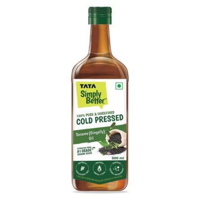 Tata Simply Better Pure and Unrefined Cold Pressed Sesame (Gingelly) Oil , 500ml - Image 1 of 4