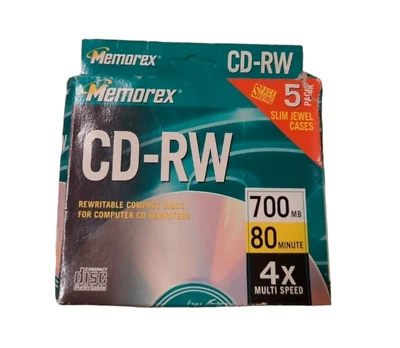 Memorex CD-RW 700mb 80 minute 4x Multi Speed 4 pack - Image 1 of 3