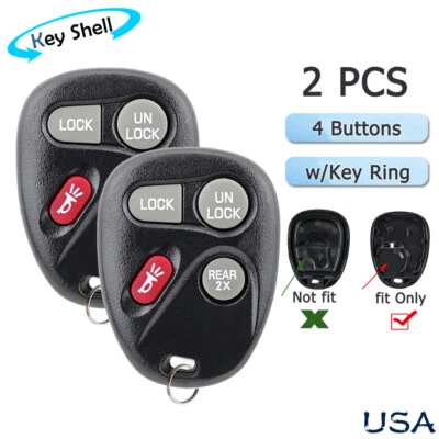 2 For 1996 - 2002 Chevrolet Camaro Keyless Remote Key Fob Shell Case 4 Buttons - Image 1 of 4