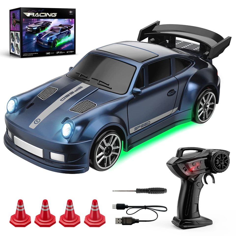 Mini 1:64 RC Drift Car AWD Proportional w/ LED Lights USB-C RTR for Kids/Adults - Image 1 of 4