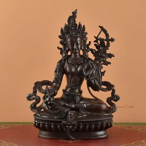 Rote Tara fein handgeschnitzte Kupferstatue in Oxidationsoberfläche aus Patan, Nepal - Bild 1 von 4