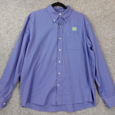 Oversized Oxford Shirt XL Blue Micro Check Textured Dress Coastal CUTTER BACK - Image 1 of 4