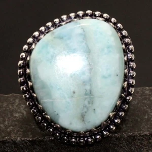 Larimar 925 Silver Plated Top Quality Ring US 7 Promise Gift for women AU t838 - Picture 1 of 3