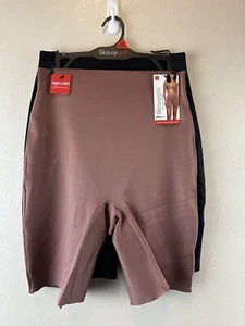 Conjunto de 2 pares de prendas moldeadoras ajustadas para niñas cintura alta modeladoras cortas medianas nuevas con etiquetas - Imagen 1 de 7