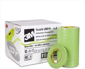 3M Scotch Performance Masking Tape 233+ Green 18 mm x 55 mm 48 Rolls 26334 - Picture 1 of 5