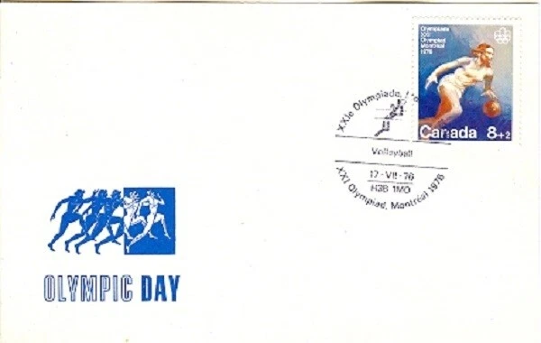 Canada Olympic Games Montreal 1976 postcard with Olympic Volleyball cancel - Image 1 of 1