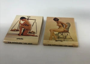 Old Fashioned Girl Pin Up Vgt Nude Front Strike Match Book Huntsville AL LOT 2 - Picture 1 of 5