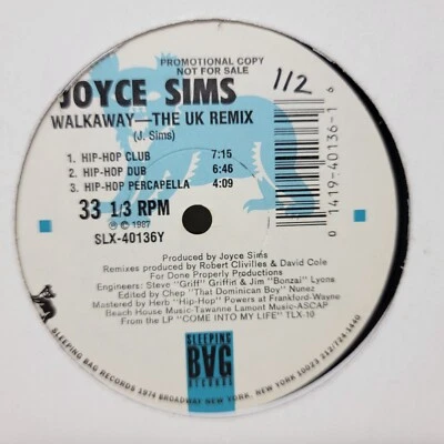 Joyce Sims Walkaway The UK Remix 12" Vinyl Record Single - Image 1 of 4
