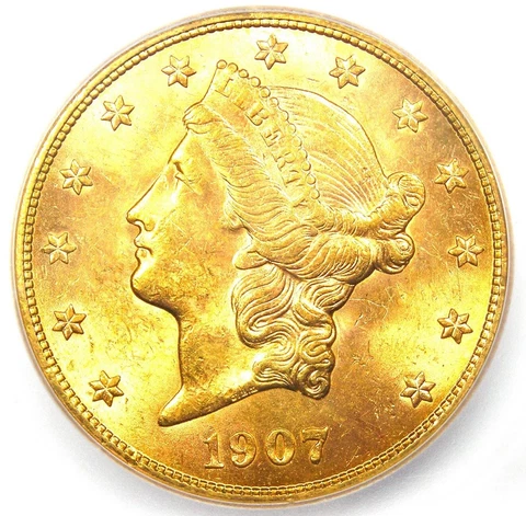1907-S Liberty Gold Double Eagle $20 Coin - ICG MS64 (BU UNC) - $5,250 Value Cover