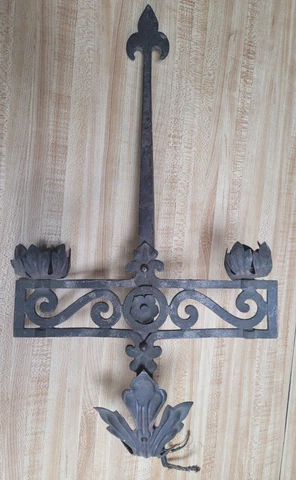 ANTIQUE SPANISH REVIVAL GOTHIC MEDIEVAL WALL SCONCE TO RESTORE LARGE 19" TALL Cover