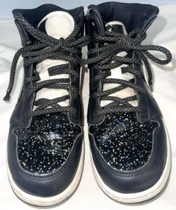 Nike Air Jordan 1 Mid SE Black Sparkle AV5174-001 5.5Y Very Nice Condition - Picture 1 of 14