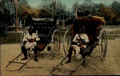 Ricksha Boys ~1910 Postcard Südafrika alte Postkarte Ansichtskarte ungelaufen - Bild 1 von 2
