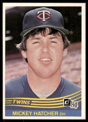 1984 Donruss #147 Mickey Hatcher - POOR Yellow - Image 1 of 2