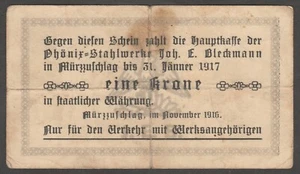 Preußen Deutschland J.E. Bleckmann (US Bürgerkrieg Klingenmacher) 1 Krone Notgeld 1916 - Bild 1 von 2