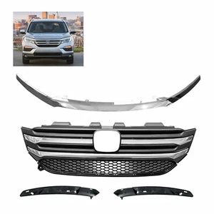 For 2016 2017 2018 Honda Pilot Front Upper Chrome Grille w/Surround Molding Trim - Picture 1 of 7